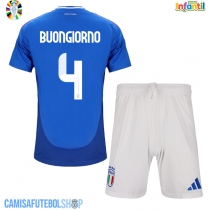 Camisa de time de futebol Itália Alessandro Buongiorno #4 Replicas 1º Equipamento Infantil Europeu 2024 Manga Curta (+ Calças curtas)
